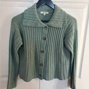 Madewell Sage Ribbed Cardigan